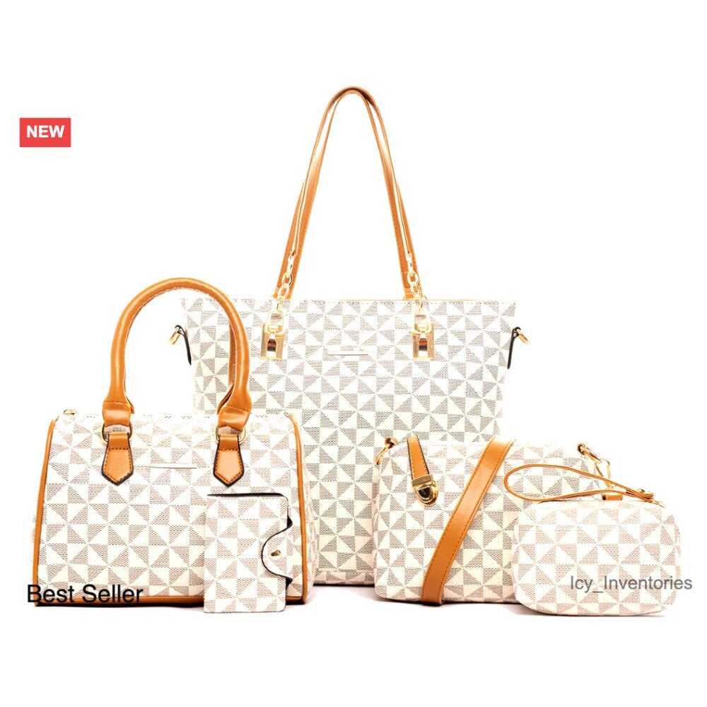 Faux Leather Tote Satchel Shoulder Bag with Adjustable Strap